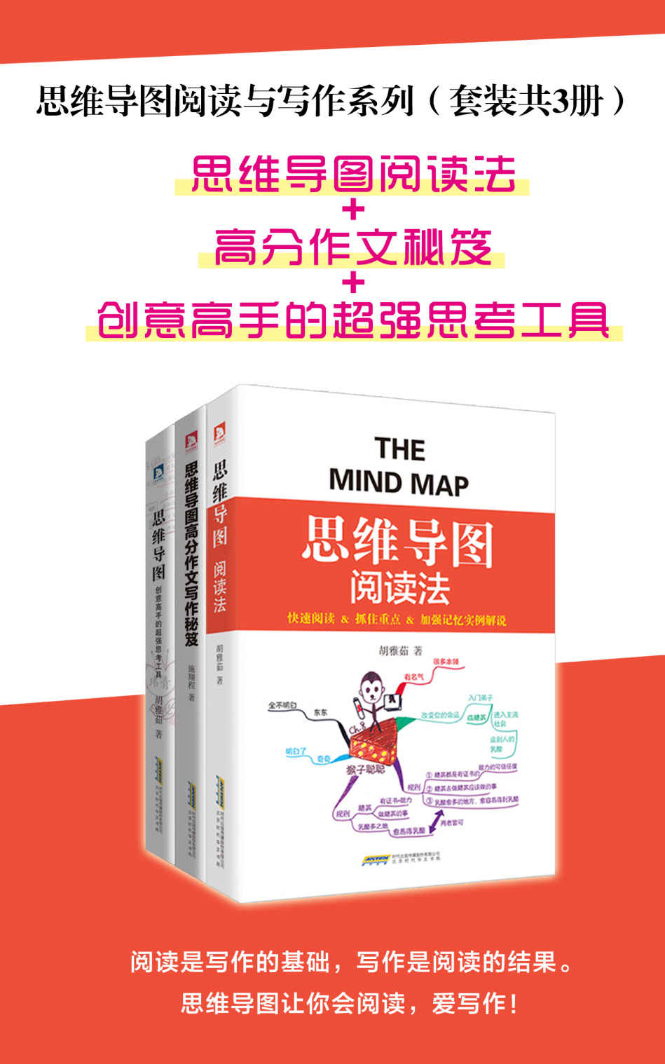 思维导图阅读与写作系列（套装共3册）：思维导图阅读法+高分作文秘笈+创意高手的超强思考工具